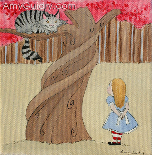 alice in wonderland cat in tree
